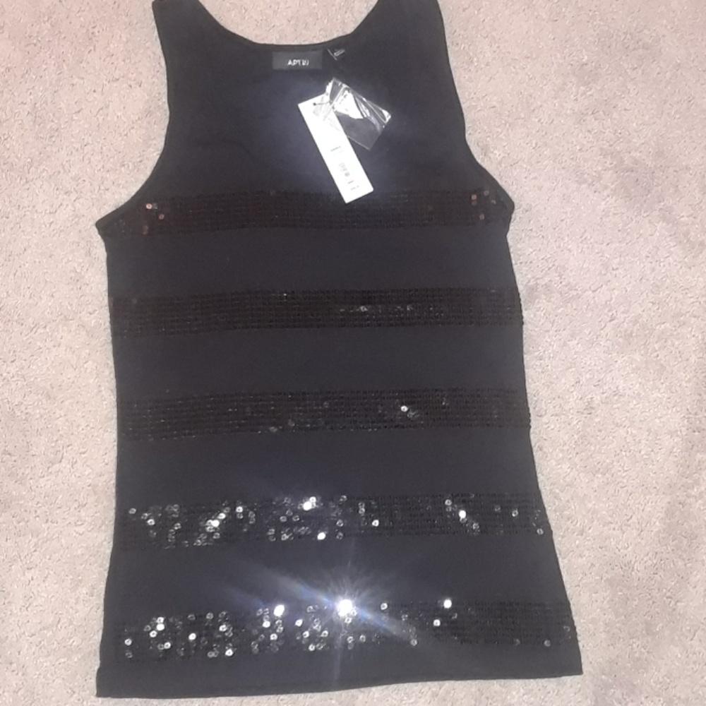APT9 black sequins dress tank